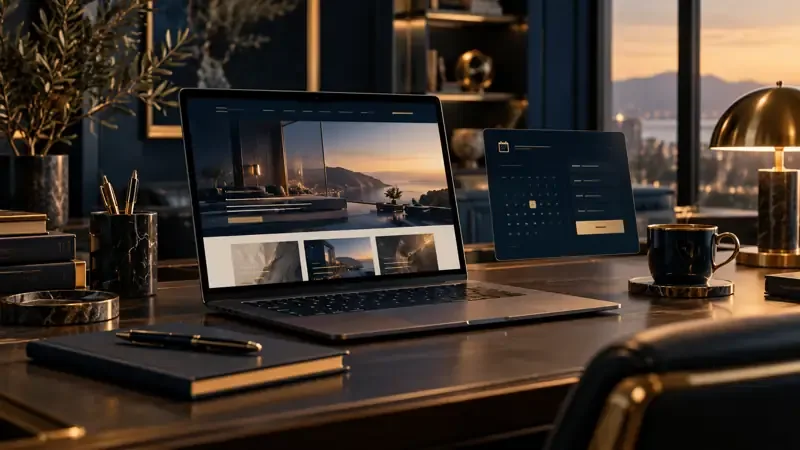 Illustrative professional services website interface